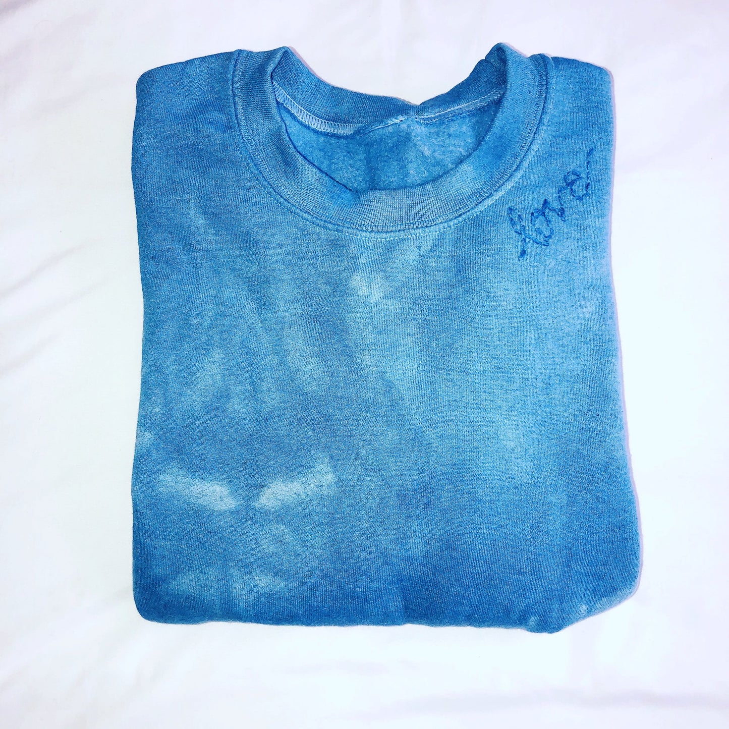 Sapphire Blue Dip Tie Dye Crew Sweatshirt
