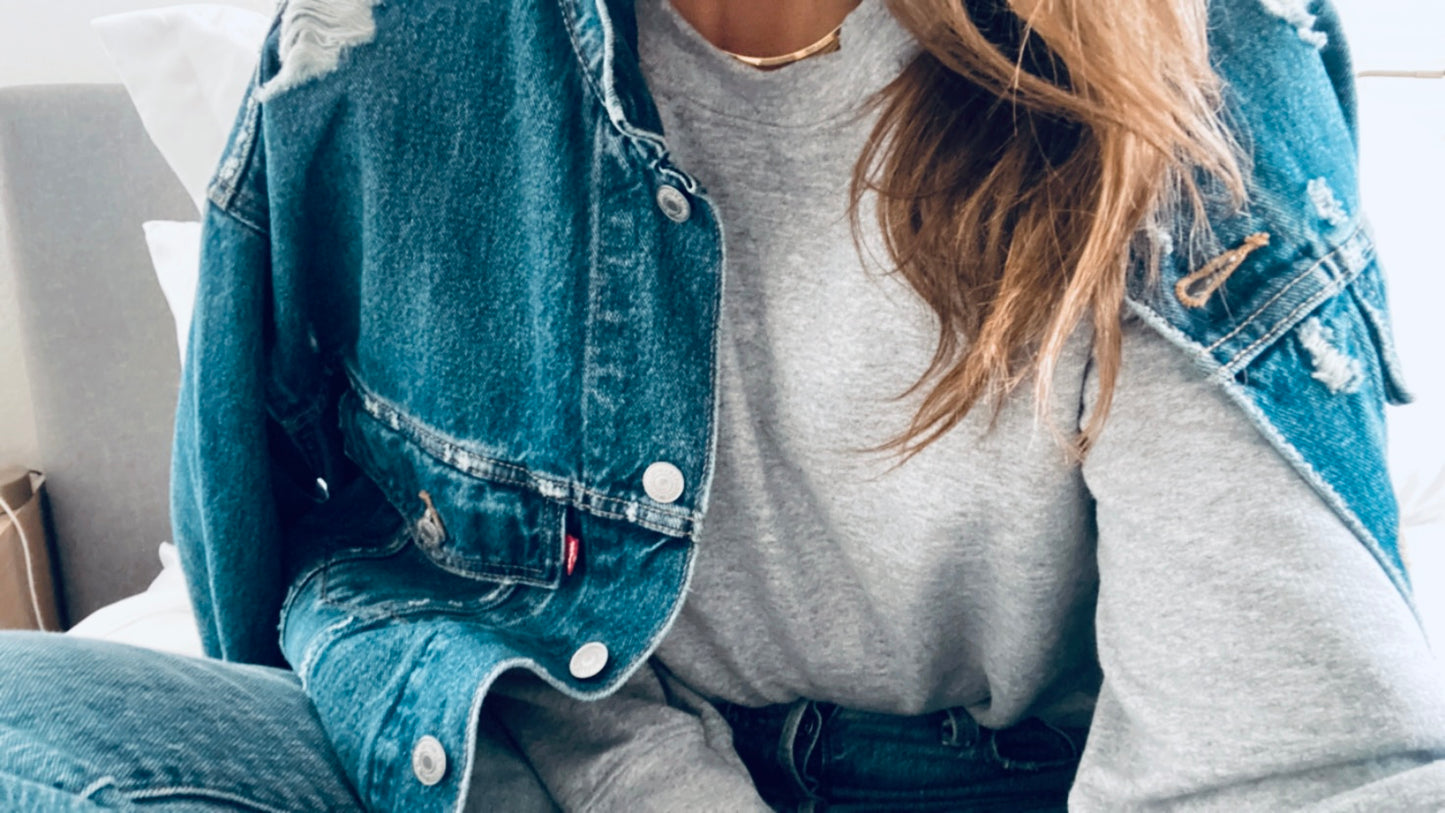 Vintage Grey Crew Sweatshirt