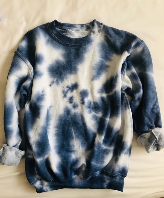 Navy Tie Dye Crew Sweatshirt