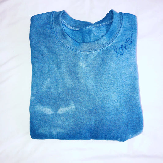 Sapphire Blue Dip Tie Dye Crew Sweatshirt