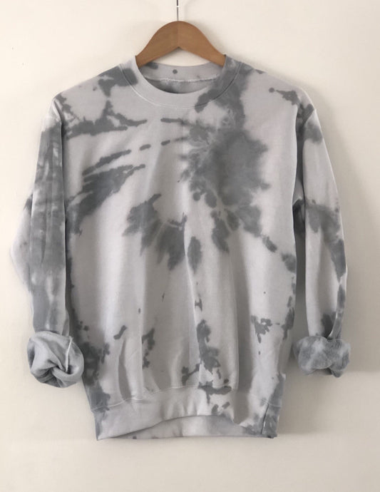 Men's Grey Tide Dye Crew Sweatshirt