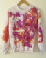 Purple and Coral Tie Dye Crew Sweatshirt